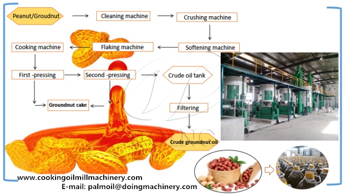 The extraction process of peanut oil