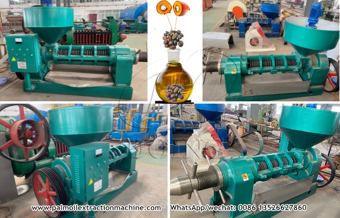 Photos of palm kernel oil press from different angles