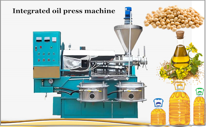 Automatic temperature control integrated oil press machine