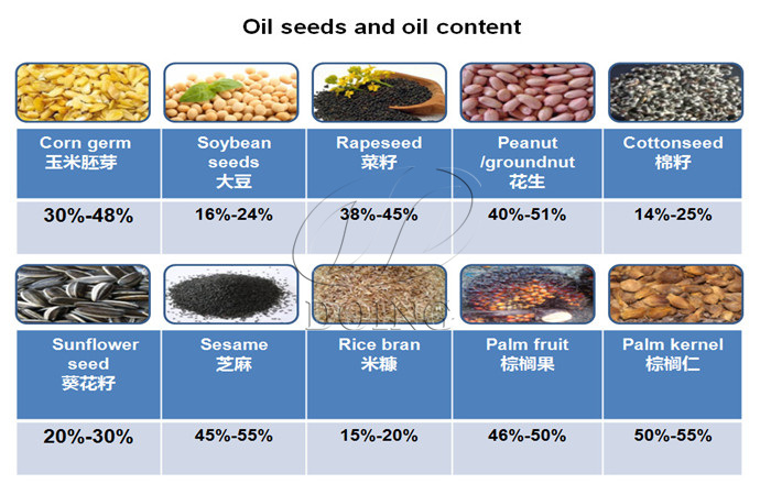 Oil seeds and oil content