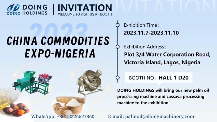 palm oil machine booth in Nigeria