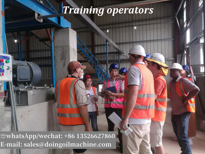 Training on the operation of sunflower oil processing machines