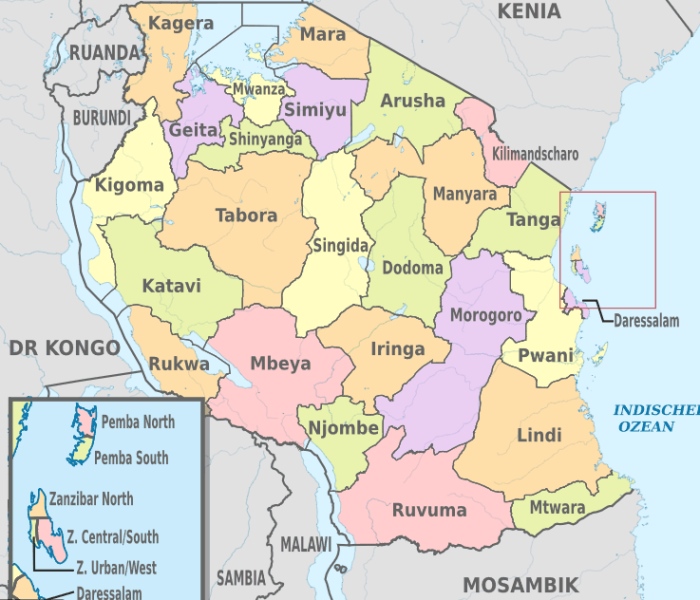 tanzania map