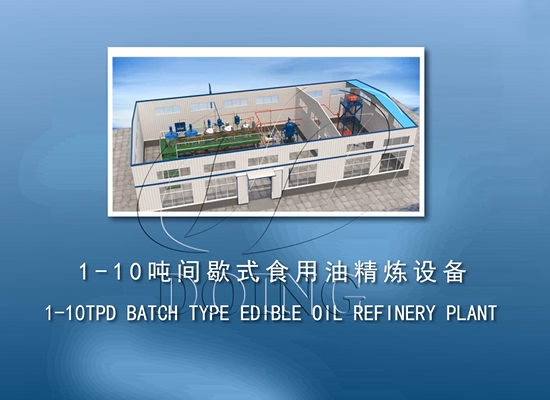 1-10TPD batch edible oil refinery plant working flow 3D video