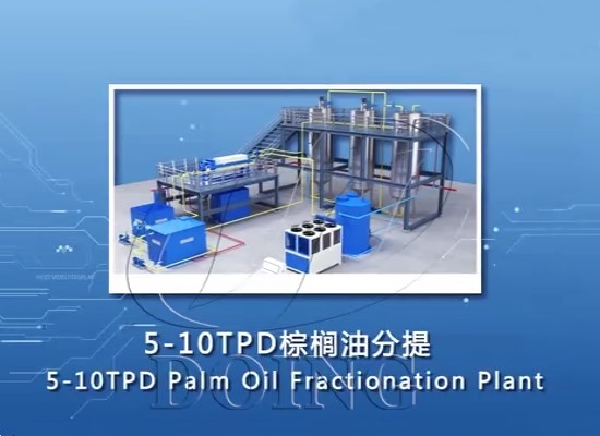 5-10tpd small palm oil fractionation plant working flow 3D video