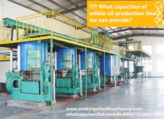What capacities of edible oil production line we can provide?