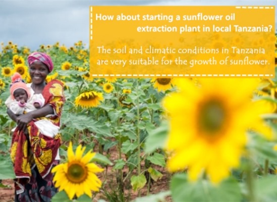 How about starting a sunflower oil extraction plant in local Tanzania?