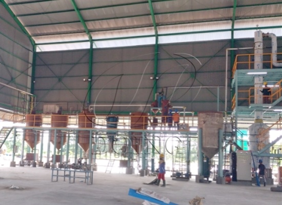 5tpd vegetable oil refining machine installed in Indonesia for refining crude palm oil (CPO)