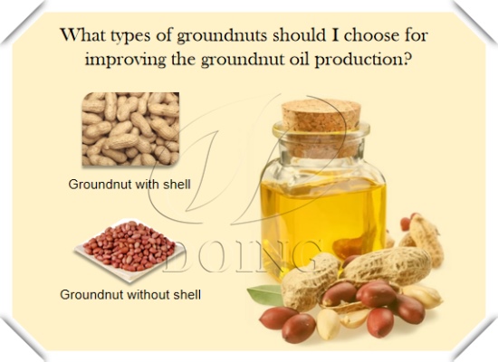 What types of groundnuts should I choose for improving the groundnut oil production?