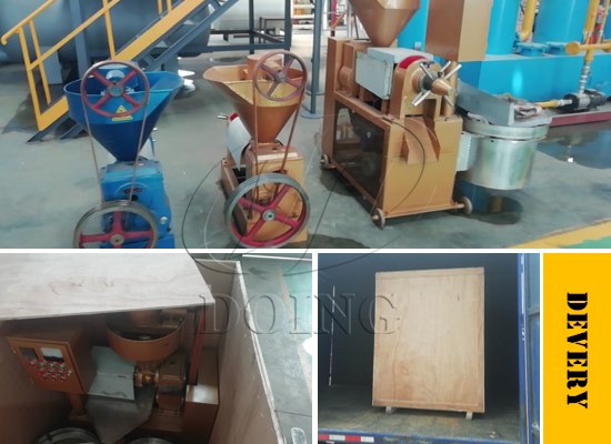 A set of rapeseed oil press machine was sent to Xinxiang, Henan province, China