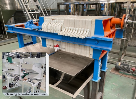 El cliente de Uganda compró un filtro de placa y marco y una máquina de limpieza y desesperación de Henan Glory Company