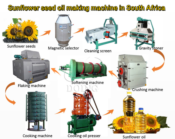 Sunflower seed oil processing machine in South Africa
