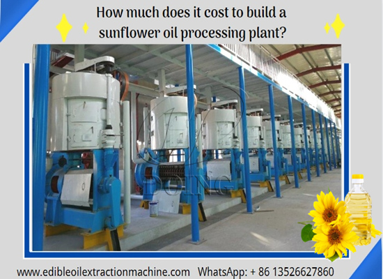 How much does it cost to build a sunflower oil processing plant?