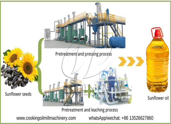 Introduction of two extraction methods of sunflower oil ( pressing method and solvent extraction method )