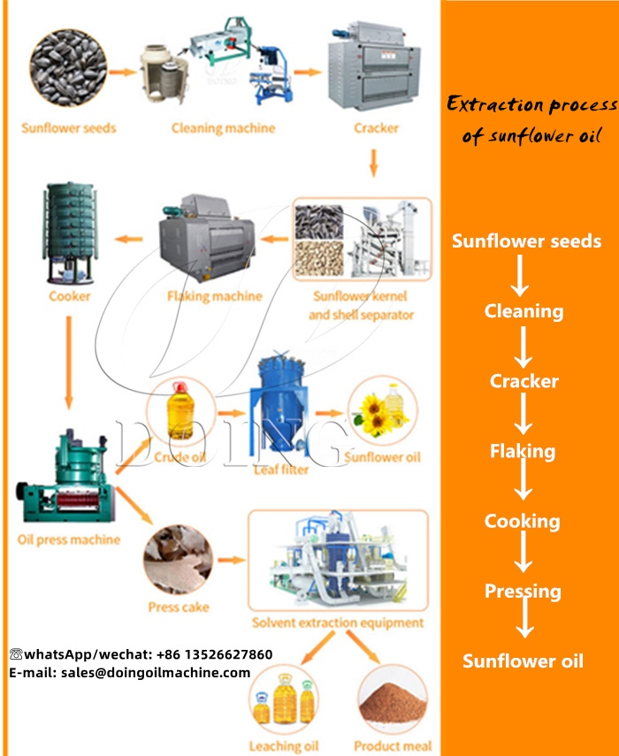 Large capacity sunflower oil processing machines