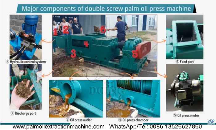 Major components of double screw palm oil press machine.jpg