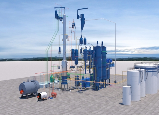 100tpd palm oil refinery plant 3D animation video