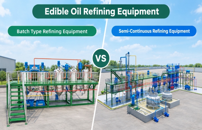 Comparison of batch and semi-continuous oil refining