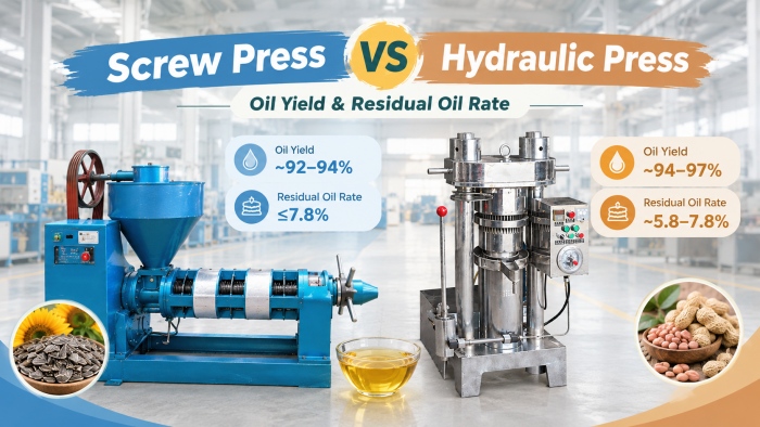 Oil yield of oil press machine