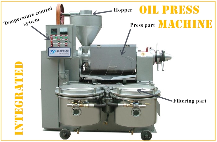 Automatic temperature controlled oil expeller with filter