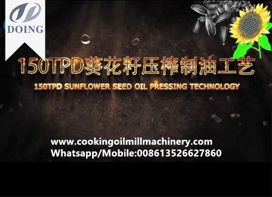 150tpd sunflower oil processing plant working flow 3D video