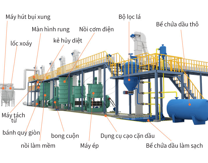 Dây chuyền ép dầu quy mô vừa và lớn